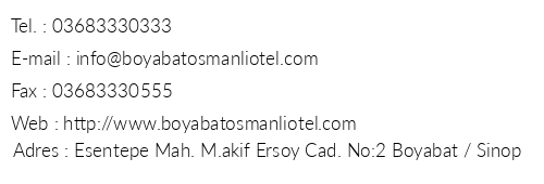 Osmanl Omtel Otel telefon numaralar, faks, e-mail, posta adresi ve iletiim bilgileri